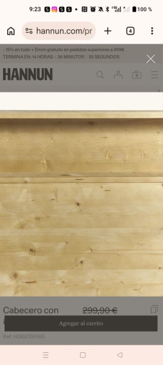 Cabecero de cama Hannun madera maciza olivo