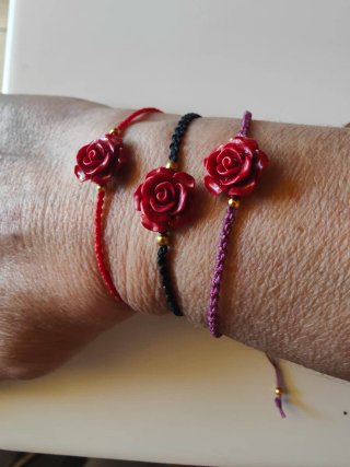 Pulsera Macramé Rosas