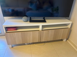 Mueble TV Besta Ikea Blanco Roble