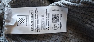 Funda sofá 3 plazas gris algodón