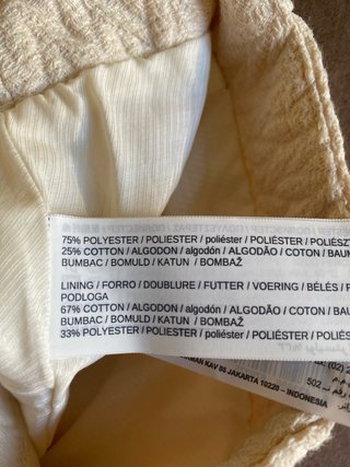 Falda Mango crema forrada talla 36