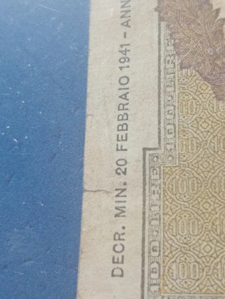 Biglietto di banca Regno d'Italia 1941