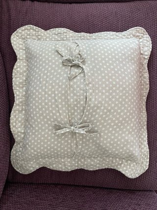 Tris cuscini cotone beige e grigio