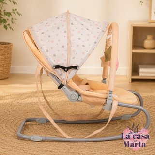 Hamaca bebé Moni Lulu beige NUEVA con juguetes