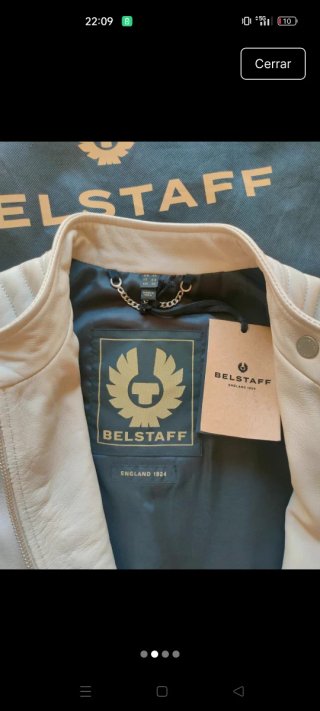 Chaqueta de piel Belstaff beige