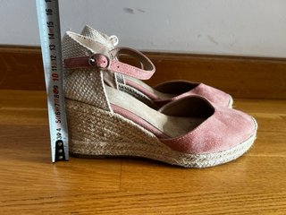 Alpargatas cuña rosa esparto