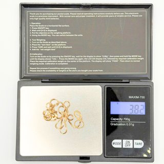 Cadena Veneciana de oro de 18k, 3.82 g, 44.5 cm.