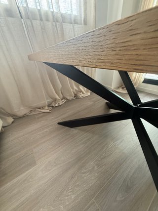 Mesa de comedor madera 2x1m patas cruzadas