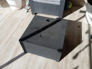 Conjunto Muebles Jardín Ratán Negro/Gris