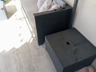 Conjunto Muebles Jardín Ratán Negro/Gris