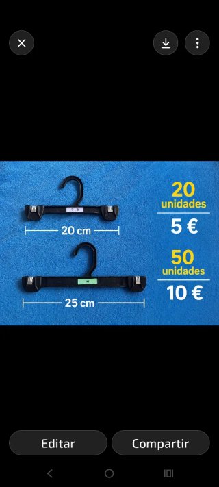 50 Perchas Pinzas Ropa Negro/Plateado
