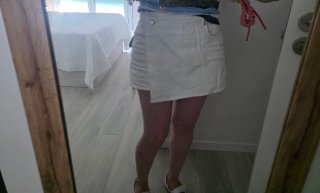 Falda pantalón  corta ZARA blanca