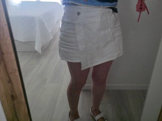 Falda pantalón  corta ZARA blanca