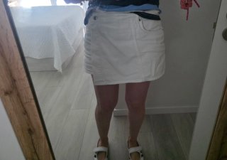 Falda pantalón  corta ZARA blanca