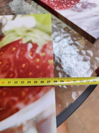 Tres cuadros decorativos de frutas