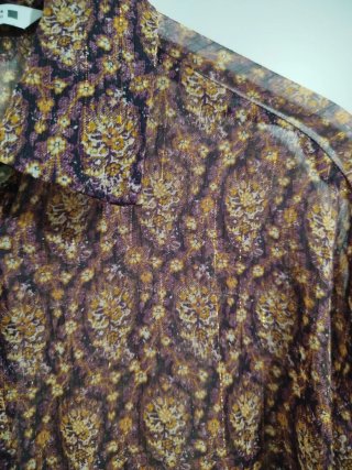 Camisa Zara Estampada Morado y Dorado