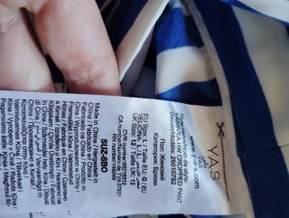 Pantalón YAS rayas azul y blanco T. L