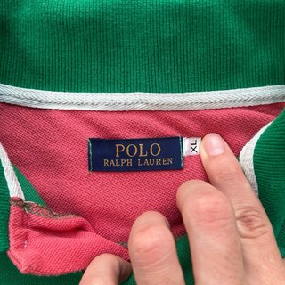Polo Ralph Lauren Verde Rosa Vintage Y2K Verano XL