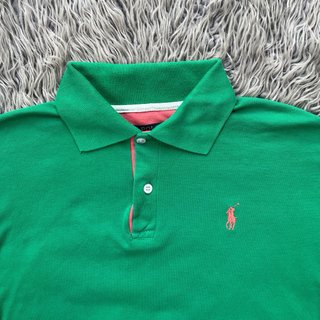 Polo Ralph Lauren Verde Rosa Vintage Y2K Verano XL