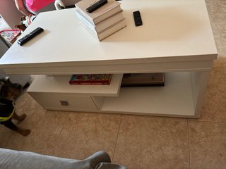 Mesa de centro elevable blanca