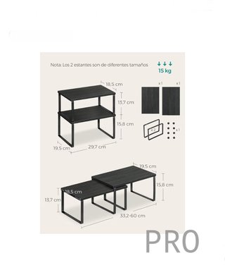 Estante para Especias Negro