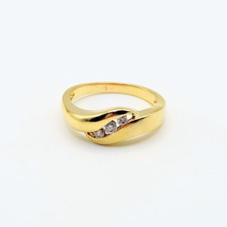 Anillo de oro de 18k circonitas, 4.59 g, T-21.