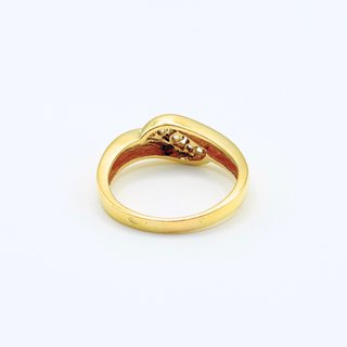 Anillo de oro de 18k circonitas, 4.59 g, T-21.