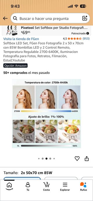 Kit de iluminación profesional FGen Softbox