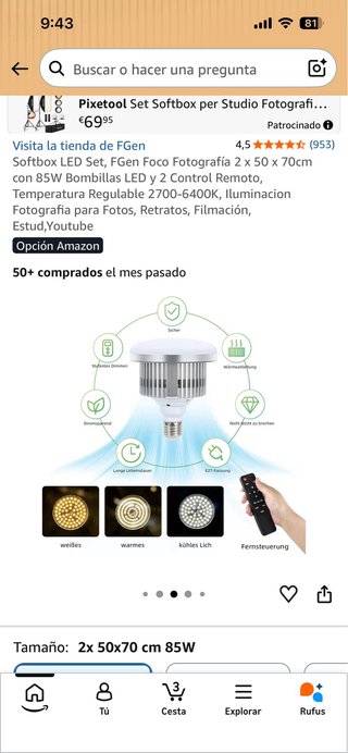 Kit de iluminación profesional FGen Softbox
