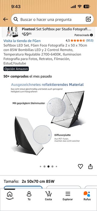 Kit de iluminación profesional FGen Softbox