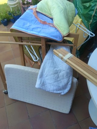 Mini cuna con colchón y funda