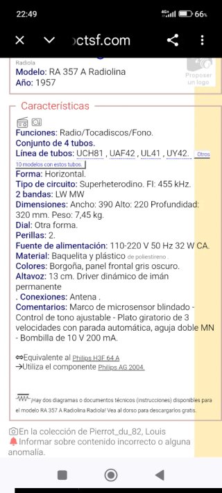 Radio Tocadiscos Radiola Beige y Rojo