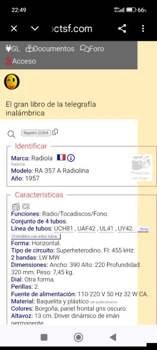 Radio Tocadiscos Radiola Beige y Rojo