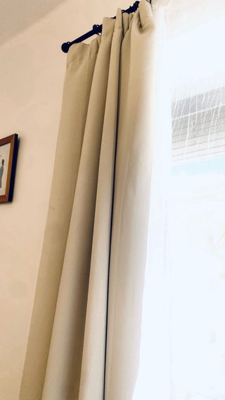 Cortinas opacas beige poliéster