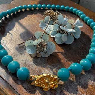 Collana Vetro Veneziano Anni '50 - Blu e Oro