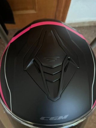 Casco Moto CGM Negro y Rosa