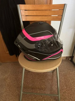 Casco Moto CGM Negro y Rosa