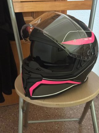 Casco Moto CGM Negro y Rosa