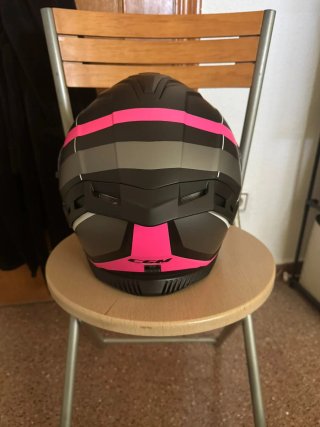 Casco Moto CGM Negro y Rosa
