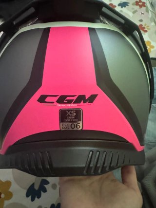 Casco Moto CGM Negro y Rosa