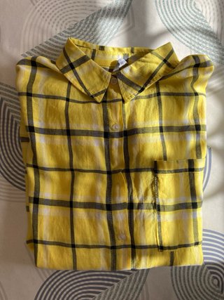 Camisa cuadros amarilla y negra Talla M