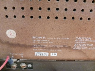 Radio sobremesa Sony ICF-9740W Vintage