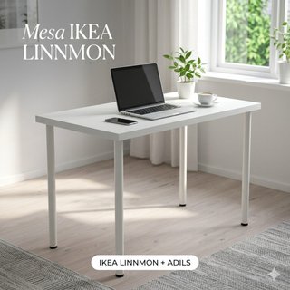Mesa IKEA Linnmon + Adils Blanca