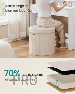 Taburete de almacenaje plegable