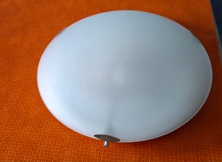 Lámpara de techo plafón plateada y blanca