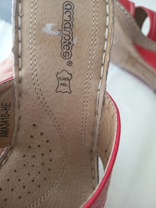 Sandalias cuña mujer piel