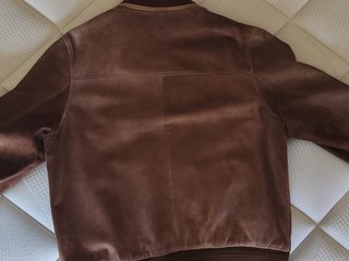 Chaqueta Bomber Piel Vuelta Vintage Marrón