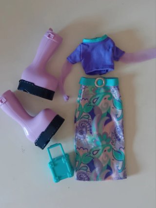 Lote ropa Muñeca Diva Starz: Vestido, Chal y Bolso