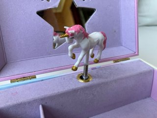 Caja Musical Joyero Unicornio Dorado y Rosa