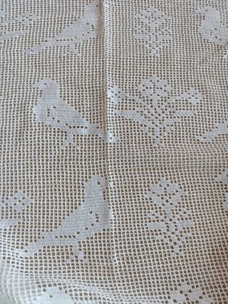Colcha ganchillo vintage pájaros hecha a mano